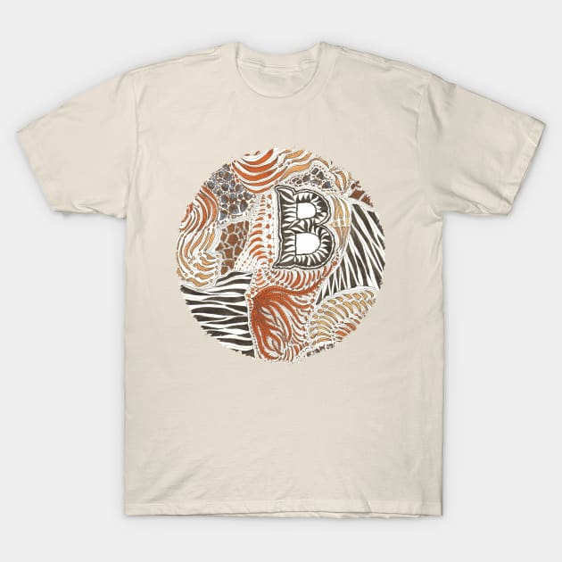 B Initial Animal Print T-Shirt by zharriety